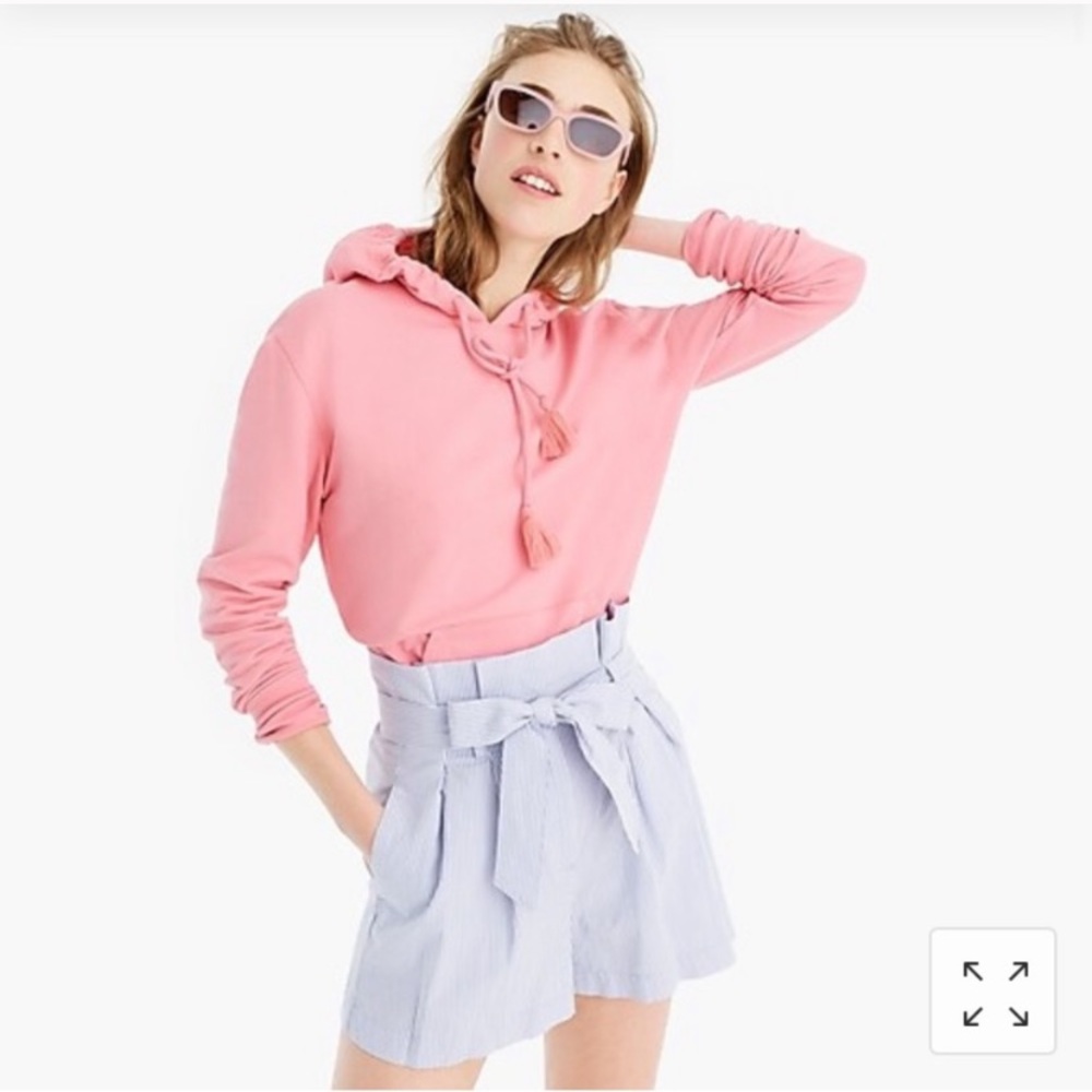J crew pink tassel hoodie pullover